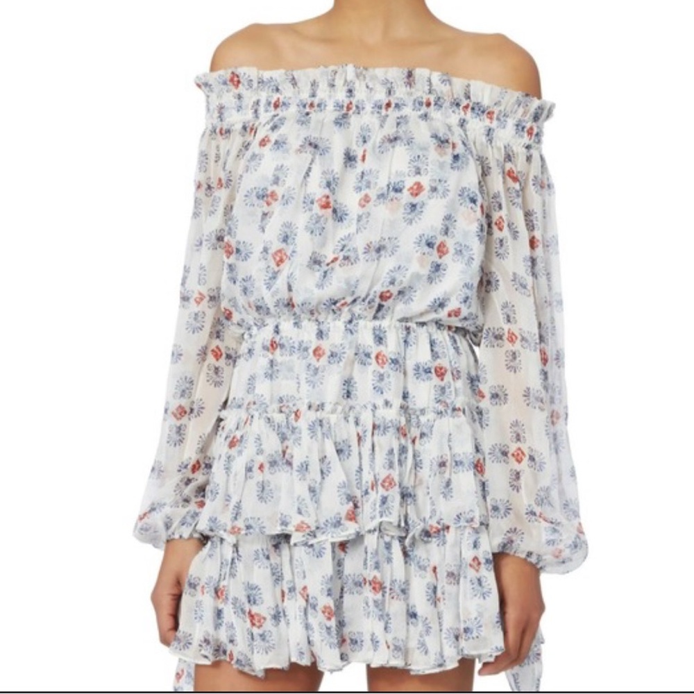 Caroline Constas Lou Off-The-Shoulder Printed Dress
